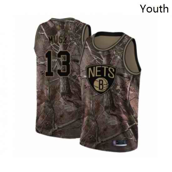 Youth Brooklyn Nets 13 Dzanan Musa Swingman Camo Realtree Collection Basketball Jersey